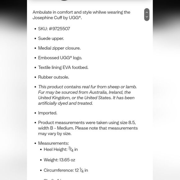 Ugg Josefene Cuff Boot- Black - Picture 8 of 11